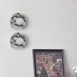 Minimalist Ring Shape Bvlgari Marble Wall Sconce for Bedroom Bathroom Entryway WC3010 4