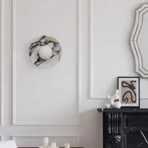 Minimalist Ring Shape Bvlgari Marble Wall Sconce for Bedroom Bathroom Entryway WC3010 5