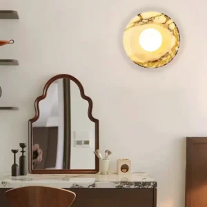 Minimalist Ring Shape Bvlgari Marble Wall Sconce for Bedroom Bathroom Entryway WC3010 6