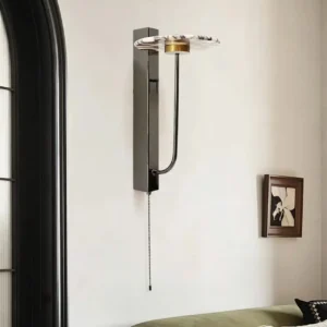 Mid Century Pull Chain Marble Disc Wall Sconce for Hotel Bedside Entryway WC3011 3