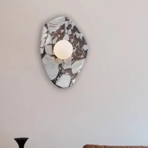 Minimalist Irregular Organic Shape Bvlgari Marble Wall Sconce for Hotel Decor WC3012 1