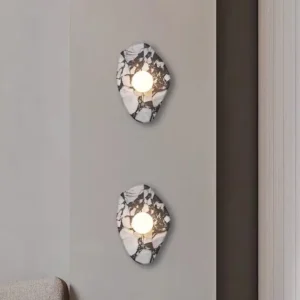 Minimalist Irregular Organic Shape Bvlgari Marble Wall Sconce for Hotel Decor WC3012 2