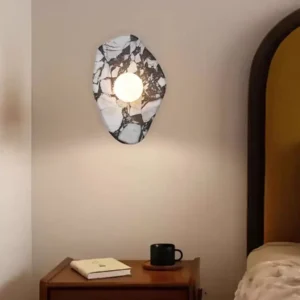 Minimalist Irregular Organic Shape Bvlgari Marble Wall Sconce for Hotel Decor WC3012 4