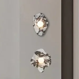 Minimalist Irregular Organic Shape Bvlgari Marble Wall Sconce for Hotel Decor WC3012 6
