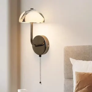 Mid-Century Mushroom Dome Bvlgari Marble Curved Arm Wall Sconce WC3013 2