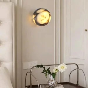 Minimalist Globe Bvlgari Marble Flush Mount Wall Sconce for Bathroom Entryway WC3017 3
