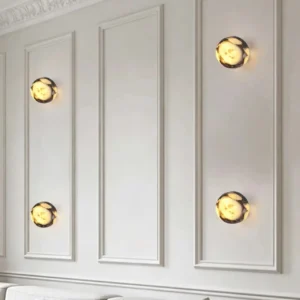 Minimalist Globe Bvlgari Marble Flush Mount Wall Sconce for Bathroom Entryway WC3017 4