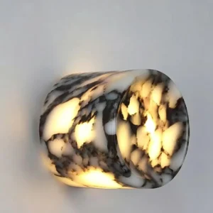 Luxury Half Cylinder Bvlgari Marble Flush Wall Sconce for Bedroom Bathroom Vanity Entryway WC3018 2