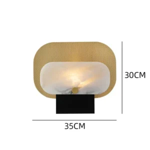 Contemporary Geometric Metal and Alabaster Table Lamp TL-K009 3