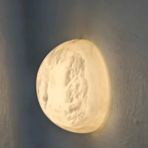 Modern Half Dome Warm Natural Alabaster Flush Wall Sconce WD4001 4