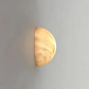 Modern Half Dome Warm Natural Alabaster Flush Wall Sconce WD4001 1