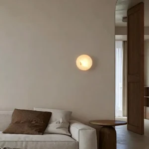 Modern Half Dome Warm Natural Alabaster Flush Wall Sconce WD4001 2