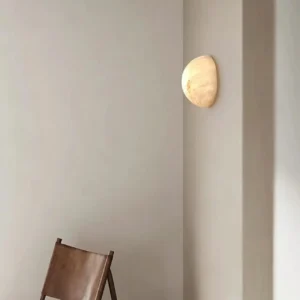 Modern Half Dome Warm Natural Alabaster Flush Wall Sconce WD4001 3