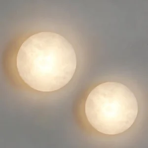 Wabi Sabi Half Round Natural Alabaster LED Wall Sconce WD4002 1