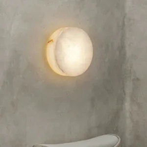 Wabi Sabi Half Round Natural Alabaster LED Wall Sconce WD4002 2