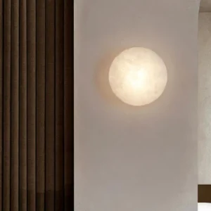 Wabi Sabi Half Round Natural Alabaster LED Wall Sconce WD4002 3