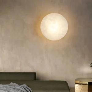 Wabi Sabi Half Round Natural Alabaster LED Wall Sconce WD4002 5