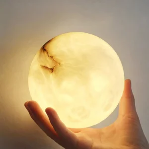 Minimalist Globe Natural Alabaster Flush LED Wall Sconce WD4004 4