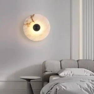 Modern Disc Alabaster &Brass Metal LED Wall Lamp WD4005 4