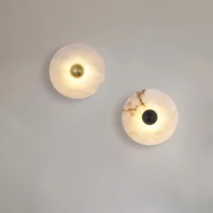 Modern Disc Alabaster &Brass Metal LED Wall Lamp WD4005 5