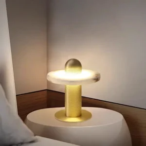 Modern Aluminum and Alabaster LED Table Lamp TL-K010 3