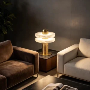 Modern Aluminum and Alabaster LED Table Lamp TL-K010 4