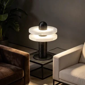Modern Aluminum and Alabaster LED Table Lamp TL-K010 5
