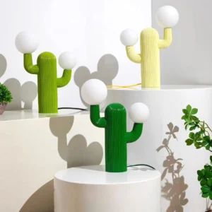 Creative Cactus Resin Table Lamp with Opal Glass Golbes TL-E028 2