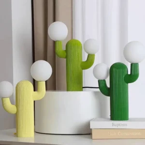 Creative Cactus Resin Table Lamp with Opal Glass Golbes TL-E028 3