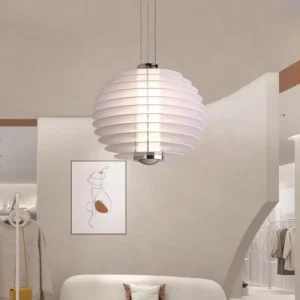 Modern Chrome Metal and White Acrylic Pendant Light MA1002 1