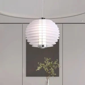 Modern Chrome Metal and White Acrylic Pendant Light MA1002 2