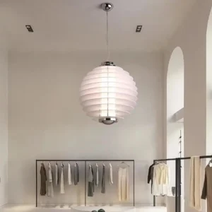 Modern Chrome Metal and White Acrylic Pendant Light MA1002 3