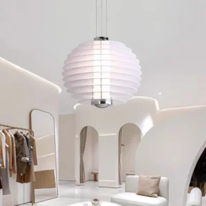 Modern Chrome Metal and White Acrylic Pendant Light MA1002 4