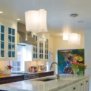 Minimalist White Glass Chadelier for Kitchen island MB2004 2