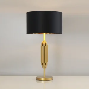 Modern Gold Metal Table Lamp with Black Fabric Shade TL-B001 1