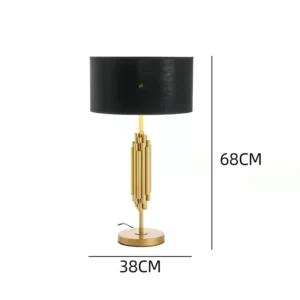 Modern Gold Metal Table Lamp with Black Fabric Shade TL-B001 5