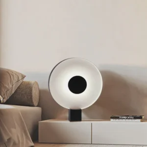 Modern Black & White Circular Bedside Table Lamp TL-B003 1