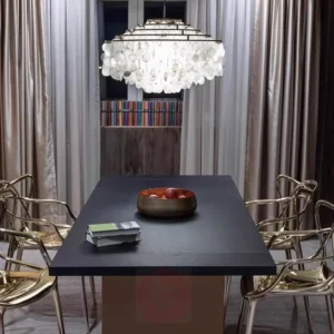 Modern Natural Capize Shell Tiered Chandelier MB2011 2