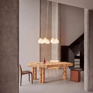 Nordic Vintage Milk Glass Chandelier for Living Room MB2006 4