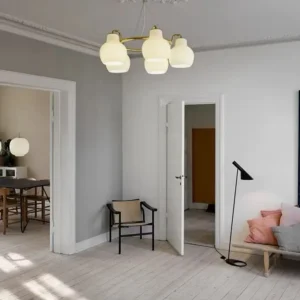 Nordic Vintage Milk Glass Chandelier for Living Room MB2006 2