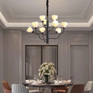 Modern Black Wavy Arm Chandelier for Living Room MB2007 4