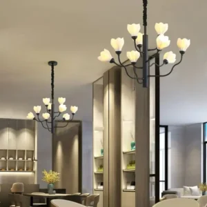Modern Black Wavy Arm Chandelier for Living Room MB2007 1