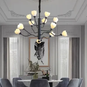 Modern Black Wavy Arm Chandelier for Living Room MB2007 2