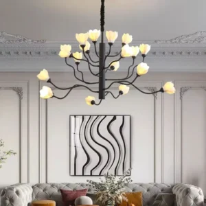 Modern Black Wavy Arm Chandelier for Living Room MB2007 3