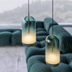 Minimalist Gradient Glass Bell Jar Pendant Light P6136 1