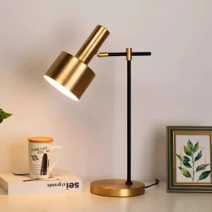 Modern Brass Finish Metal Cylinder Table Lamp TL-B010 1