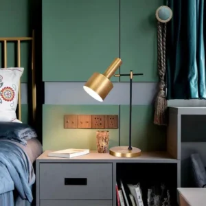 Modern Brass Finish Metal Cylinder Table Lamp TL-B010 2