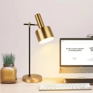 Modern Brass Finish Metal Cylinder Table Lamp TL-B010 3