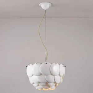 Minimalist White Ceramic Layered Petal Chandelier MB2008 2