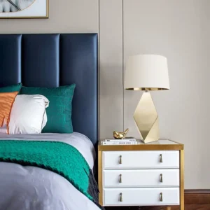 Modern Geometric Brass Gold Metal Table Lamp TL-B011 4